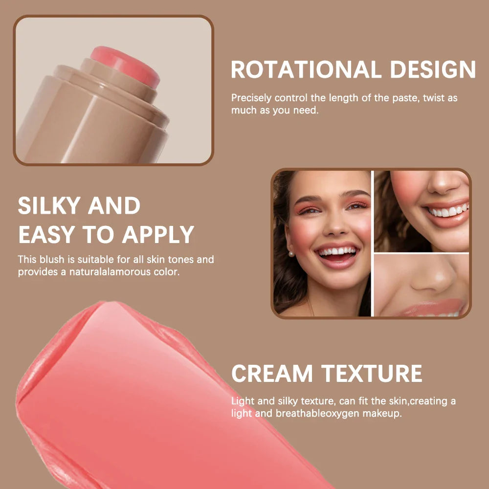 3 en 1 Blush Stick & Lip Gloss – Rubor, Labial y Brillo en un Solo Producto!