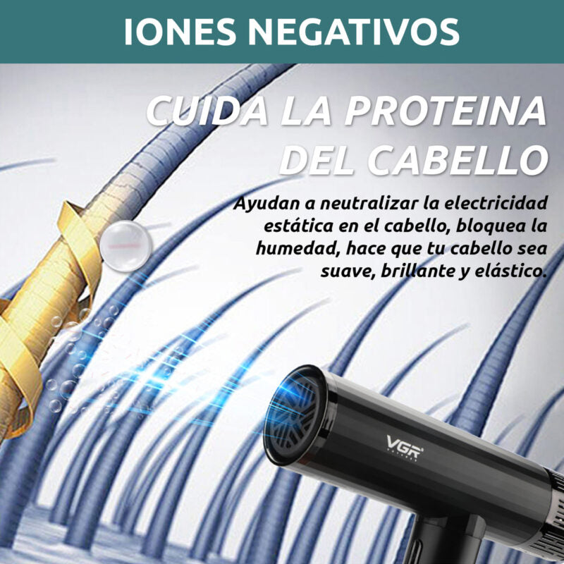 Secador de Pelo VGR V-427 BLDC 1900W – Profesional Iónico para Salón