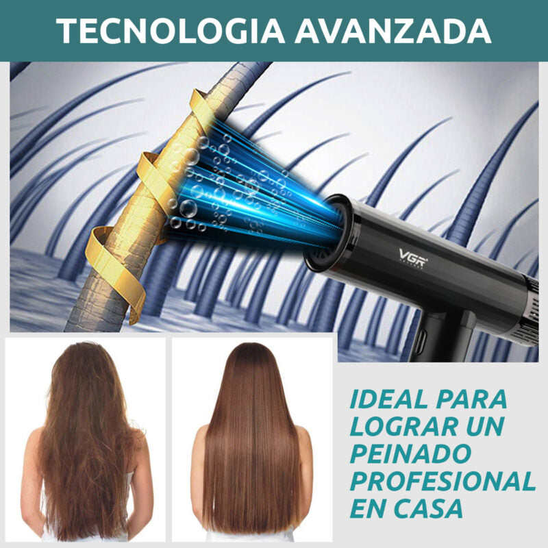 Secador de Pelo VGR V-427 BLDC 1900W – Profesional Iónico para Salón