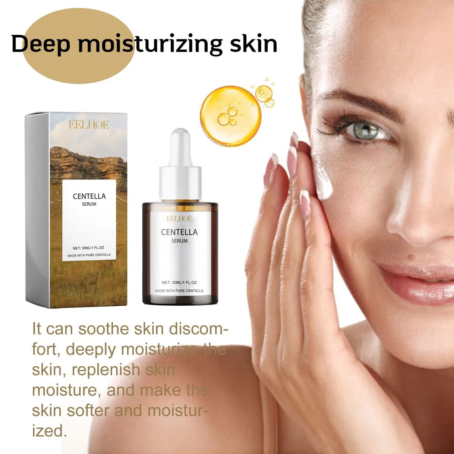 EELHOE Centella Moisturizing Facial Serum – Hidratante, Reafirmante y Rejuvenecedor